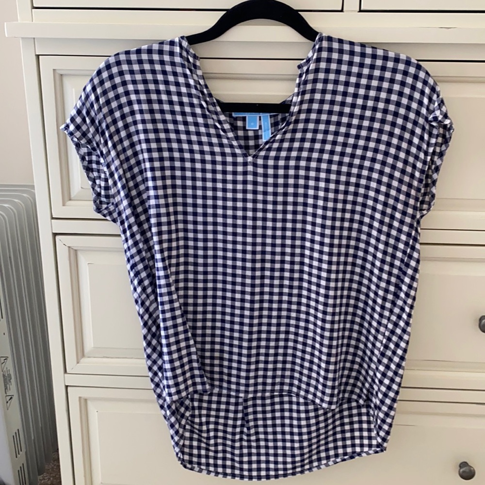Draper James checkered sleeveless blouse